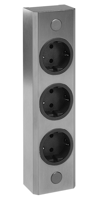 Energie-Ecksäule ST 3005/240 in EDELSTAHL oder SCHWARZ mit 3 Steckplätzen / Mehrfachsteckdose / Ecksteckdose – Bild 7