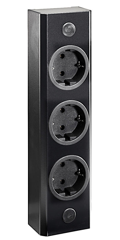 Energie-Ecksäule ST 3005/240 in EDELSTAHL oder SCHWARZ mit 3 Steckplätzen / Mehrfachsteckdose / Ecksteckdose – Bild 5