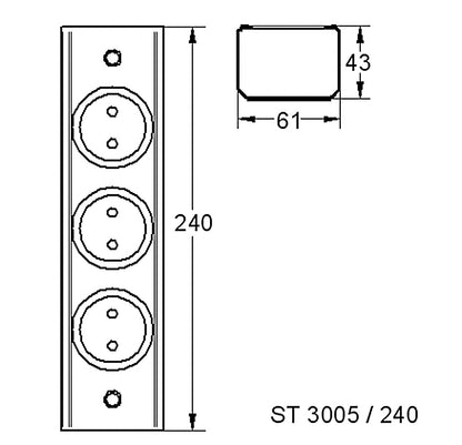 Aufbausteckdose ST 3005/240 in SCHWARZ mit 3 Steckplätzen und kleiner Schramme / THEBO Licht / Mehrfachsteckdose – Bild 2