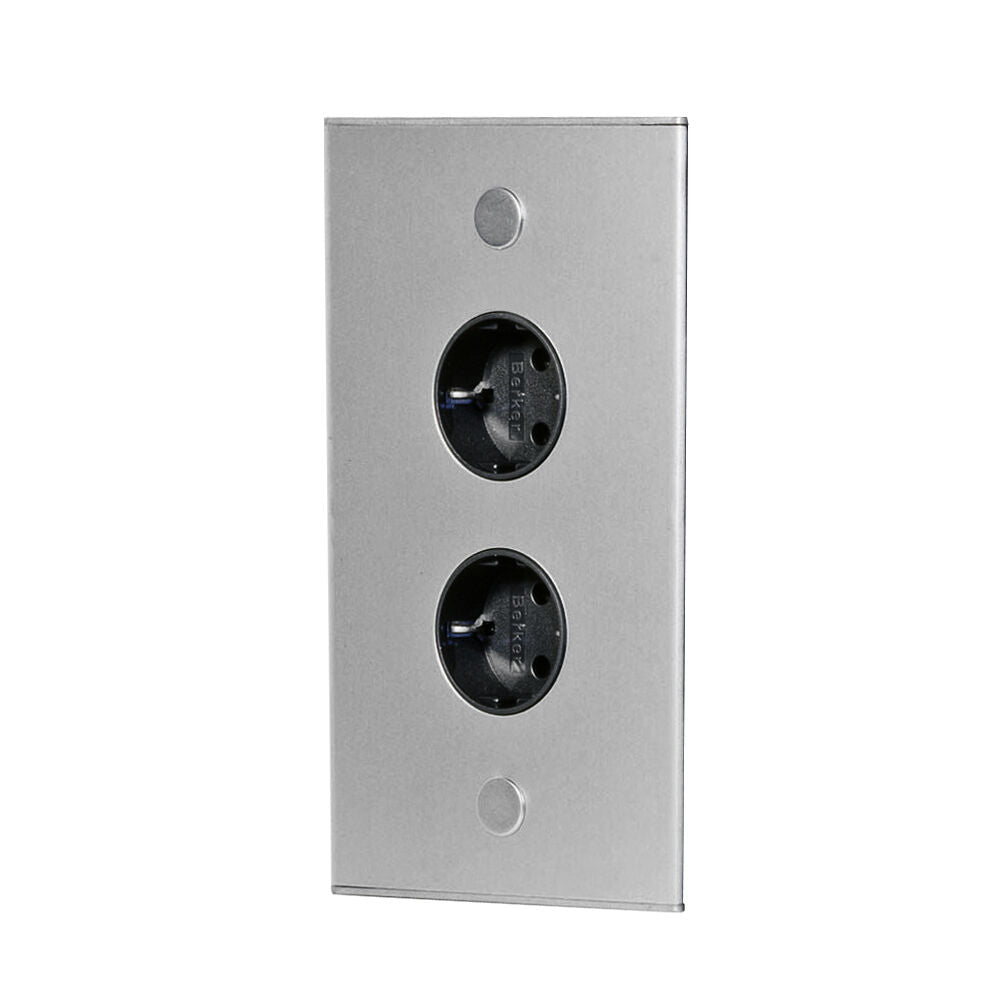 THEBO Energie-Ecksäule ST 3007-2 Aluminium - Schweizer Norm - 2 Steckplätze