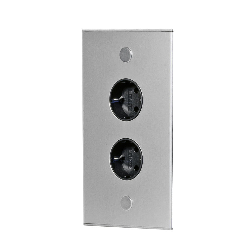 THEBO Energie-Ecksäule ST 3007-2 Aluminium - Schweizer Norm - 2 Steckplätze