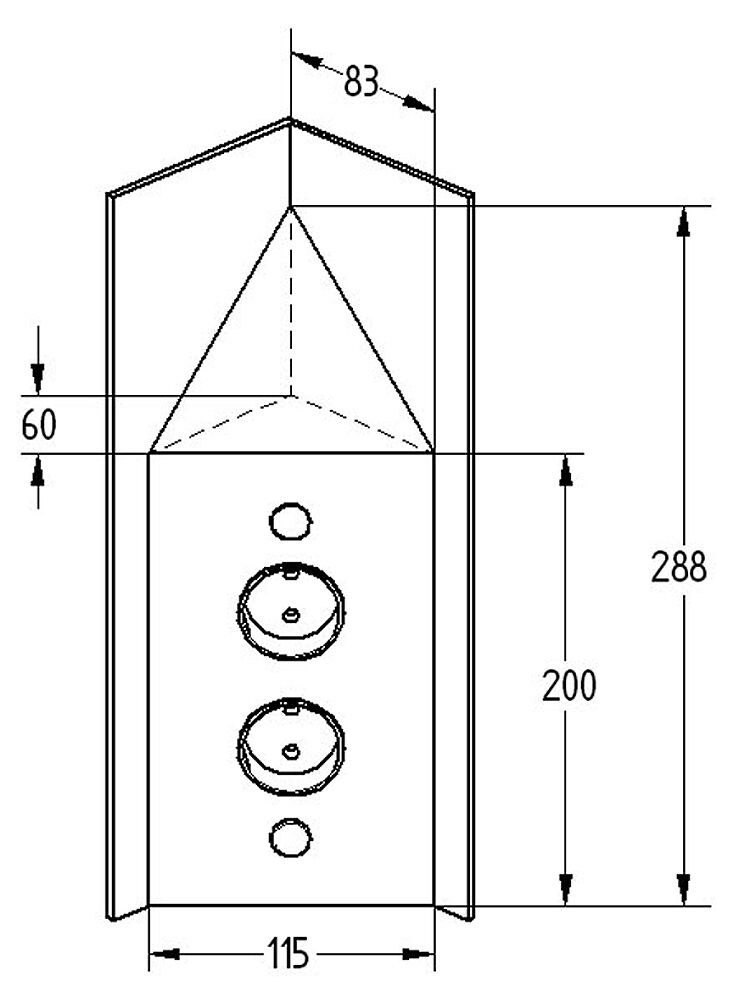 THEBO 2-fach Energie-Ecksäule ST 3007-2C / Ecksteckdosen / Steckdosenleiste / Steckdosen – Bild 2