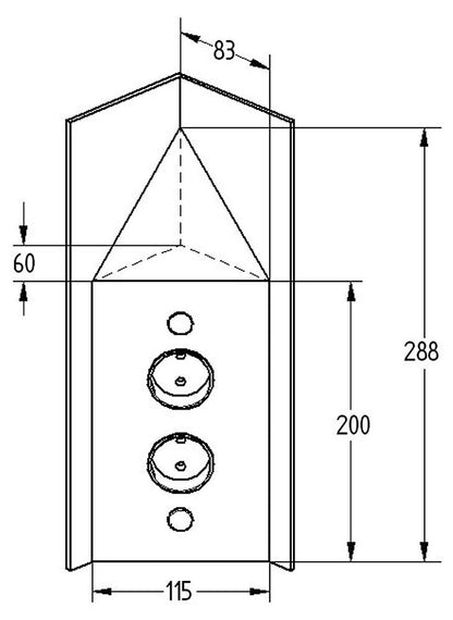 THEBO 2-fach Energie-Ecksäule ST 3007-2C / Ecksteckdosen / Steckdosenleiste / Steckdosen – Bild 2