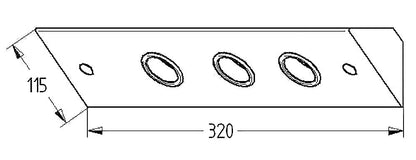 THEBO 3-fach Energie-Ecksäule ST 3007/320/3 / Ecksteckdosen / Steckdosenleiste / Steckdosen – Bild 2