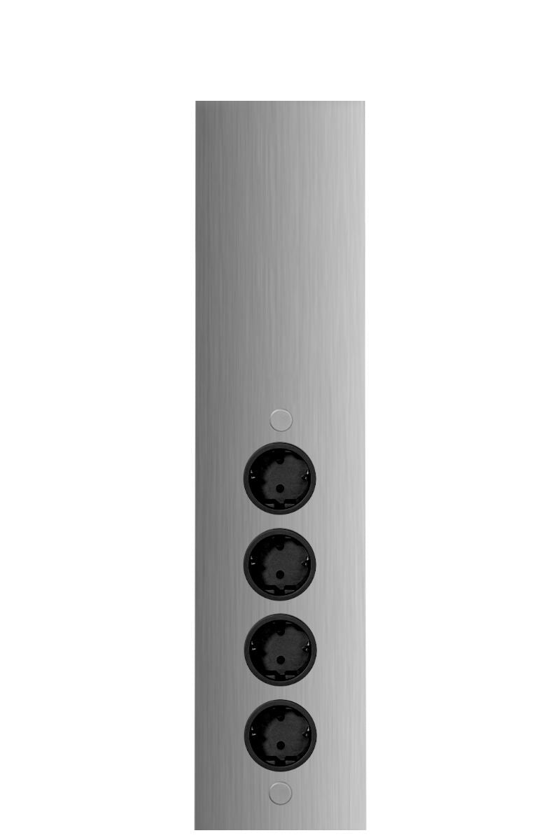 Energie-Ecksäule ST 3007/490 in EDELSTAHL oder SCHWARZ mit 4 Steckplätzen / Mehrfachsteckdose / Ecksteckdose – Bild 4