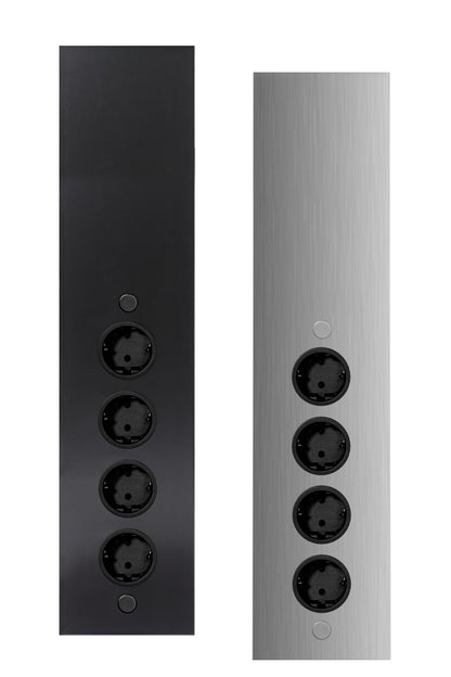 Energie-Ecksäule ST 3007/490 in EDELSTAHL oder SCHWARZ mit 4 Steckplätzen / Mehrfachsteckdose / Ecksteckdose