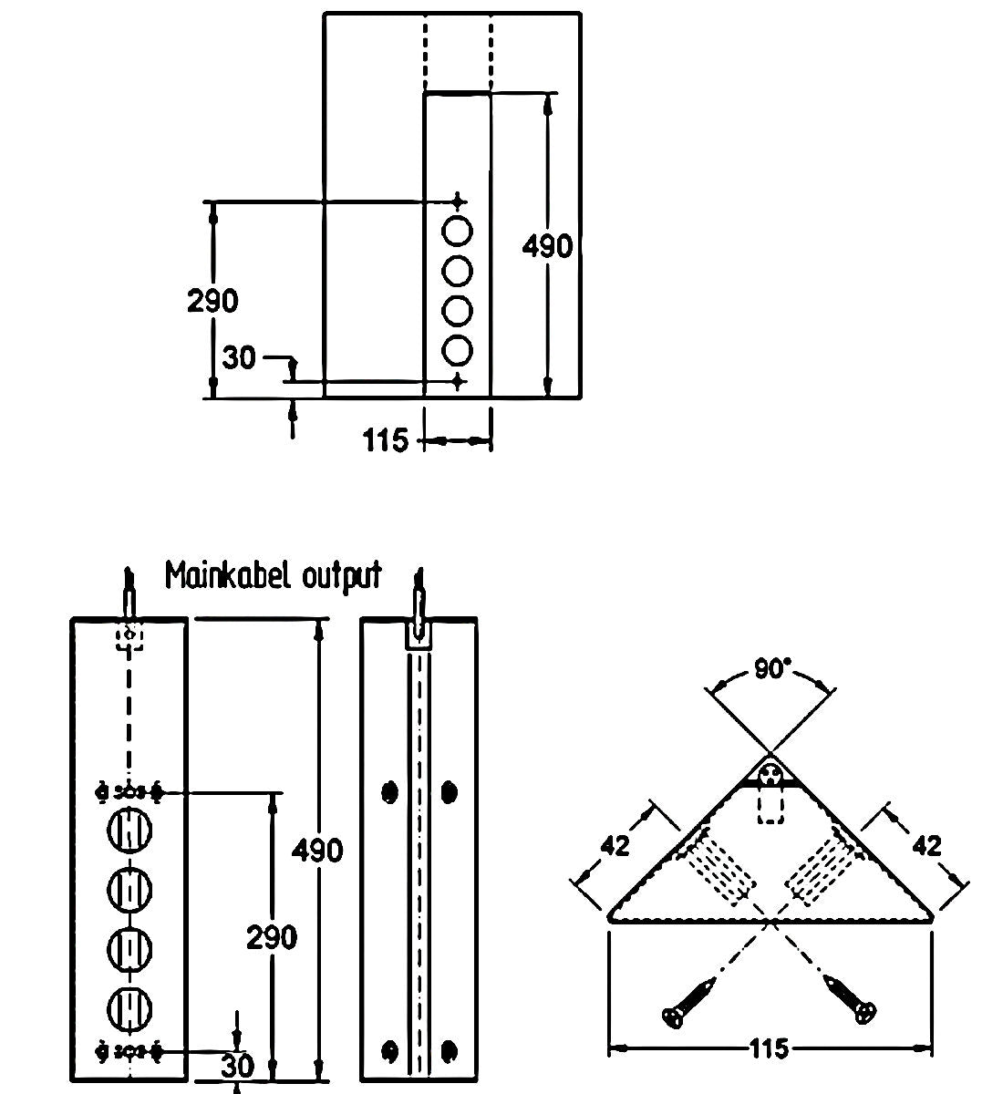 Energie-Ecksäule ST 3007/490 in EDELSTAHL oder SCHWARZ mit 4 Steckplätzen / Mehrfachsteckdose / Ecksteckdose – Bild 2