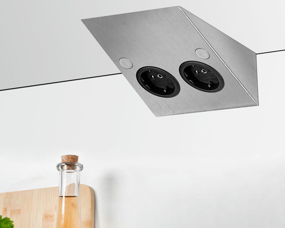 THEBO ST/2 889 SI Steckdosenelement 2-fach mit Schuko-Steckdosen / Edelstahl-Steckdosenleiste / Steckdosen /… – Bild 3