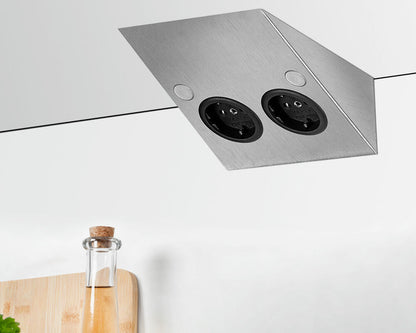 THEBO ST/2 889 SI Steckdosenelement 2-fach mit Schuko-Steckdosen / Edelstahl-Steckdosenleiste / Steckdosen /… – Bild 3