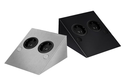 THEBO ST/2 889 SI Steckdosenelement 2-fach mit Schuko-Steckdosen / Edelstahl-Steckdosenleiste / Steckdosen /…