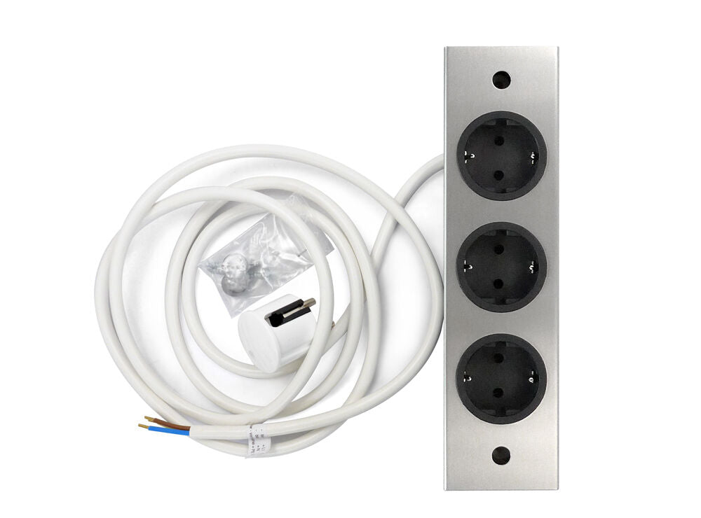 THEBO 3-fach Unterbausteckdose ST 3002 in EDELSTAHL oder SCHWARZ / THEBO Licht / Steckdosen / Schukostecker – Bild 4