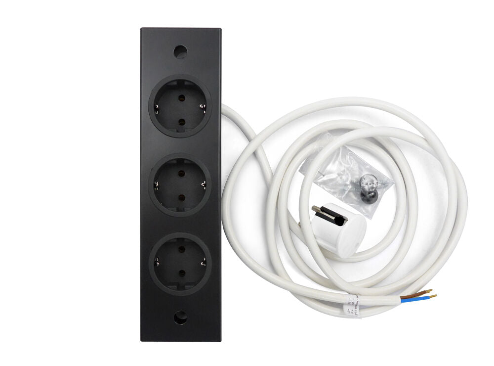 THEBO 3-fach Unterbausteckdose ST 3002 in EDELSTAHL oder SCHWARZ / THEBO Licht / Steckdosen / Schukostecker – Bild 3