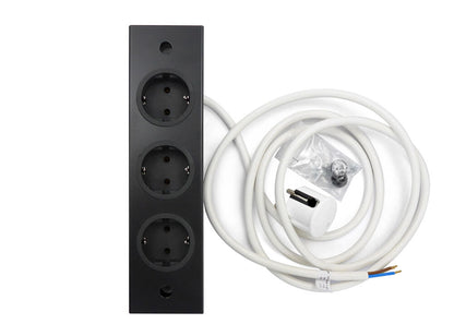 THEBO 3-fach Unterbausteckdose ST 3002 in EDELSTAHL oder SCHWARZ / THEBO Licht / Steckdosen / Schukostecker – Bild 3