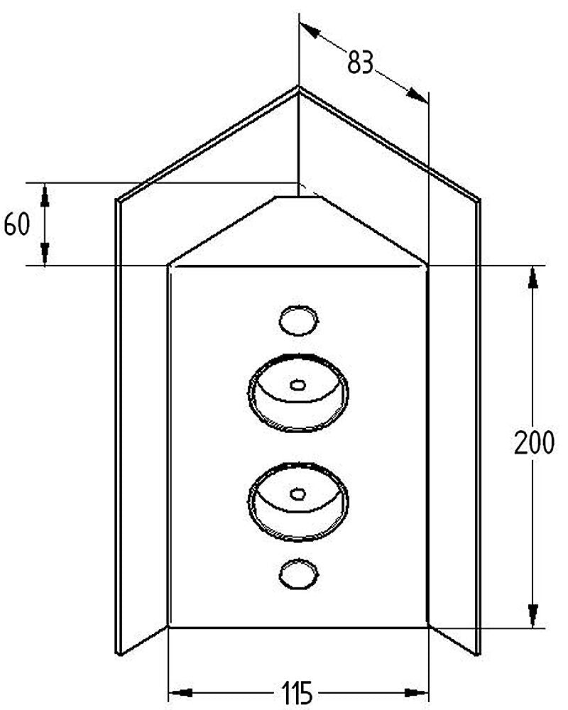 THEBO 2-fach Energie-Ecksäule ST 3007-2 / Ecksteckdosen / Steckdosenleiste / Steckdosen – Bild 2