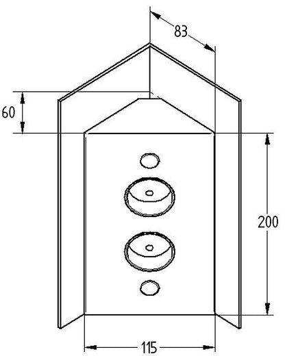 THEBO 2-fach Energie-Ecksäule ST 3007-2 / Ecksteckdosen / Steckdosenleiste / Steckdosen – Bild 2