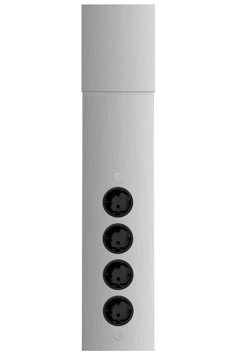 Energie-Ecksäule ST 3007 in EDELSTAHL, ALUMINIUM o. SCHWARZ mit 4 Steckplätzen / Mehrfachsteckdose / Ecksteckdose – Bild 5
