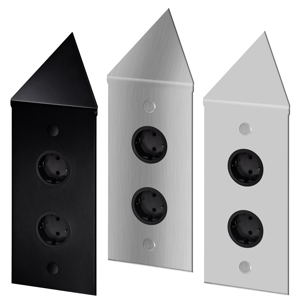 THEBO 2-fach Energie-Ecksäule ST 3007-2C / Ecksteckdosen / Steckdosenleiste / Steckdosen