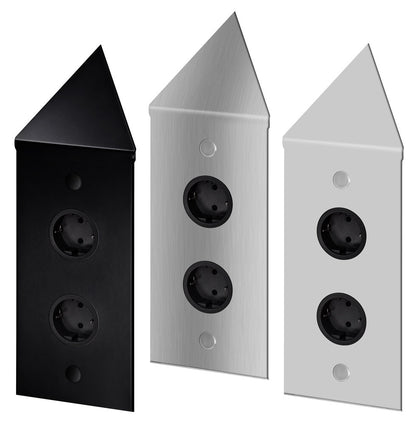 THEBO 2-fach Energie-Ecksäule ST 3007-2C / Ecksteckdosen / Steckdosenleiste / Steckdosen