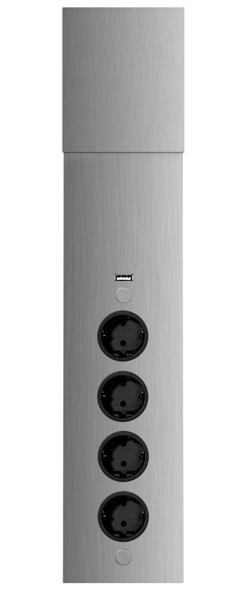 Energie-Ecksäule ST 3007 in EDELSTAHL oder SCHWARZ mit 4 Steckplätzen und USB Port / Mehrfachsteckdose / Ecksteckdose – Bild 9