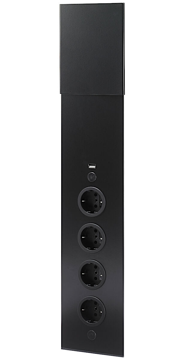 Energie-Ecksäule ST 3007 in EDELSTAHL oder SCHWARZ mit 4 Steckplätzen und USB Port / Mehrfachsteckdose / Ecksteckdose – Bild 7
