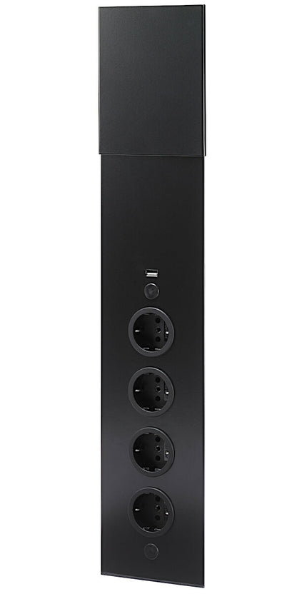 Energie-Ecksäule ST 3007 in EDELSTAHL oder SCHWARZ mit 4 Steckplätzen und USB Port / Mehrfachsteckdose / Ecksteckdose – Bild 7