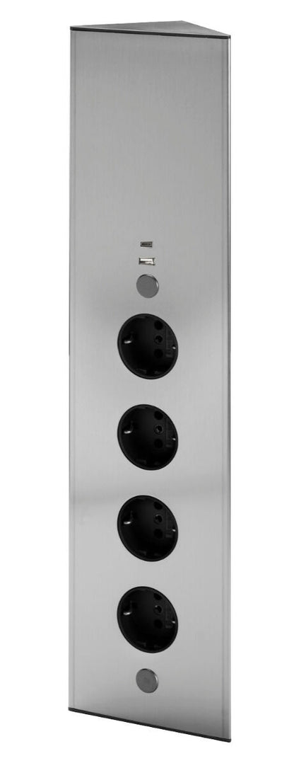 THEBO Energie-Ecksäule ST 3007 USB A+C in EDELSTAHL oder SCHWARZ / Mehrfachsteckdose / Ecksteckdose – Bild 4