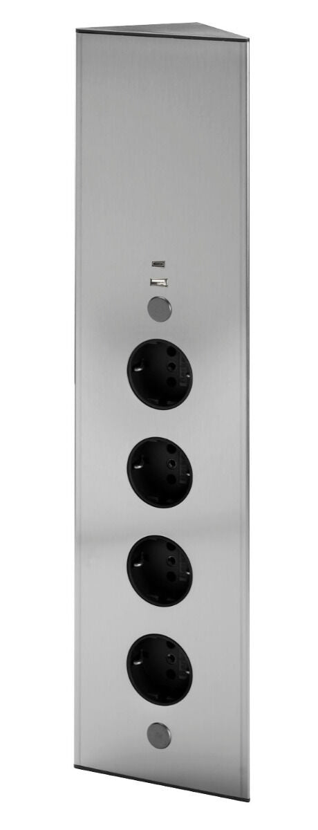 THEBO Energie-Ecksäule ST 3007 USB A+C in EDELSTAHL oder SCHWARZ / Mehrfachsteckdose / Ecksteckdose – Bild 4