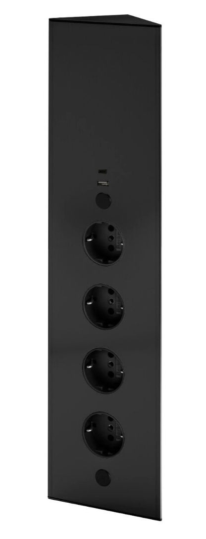 THEBO Energie-Ecksäule ST 3007 USB A+C in EDELSTAHL oder SCHWARZ / Mehrfachsteckdose / Ecksteckdose – Bild 5