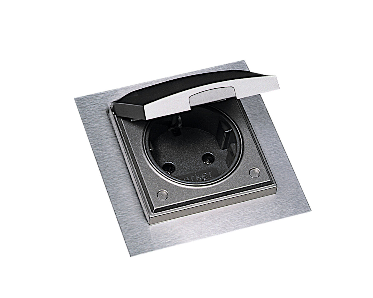 Einzelsteckdose ST 3009 ST/1 in EDELSTAHLFARBIG oder SCHWARZ mit Klappdeckel / Schukosteckdose – Bild 4