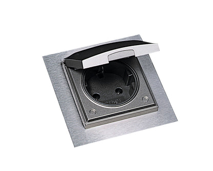 Einzelsteckdose ST 3009 ST/1 in EDELSTAHLFARBIG oder SCHWARZ mit Klappdeckel / Schukosteckdose – Bild 9