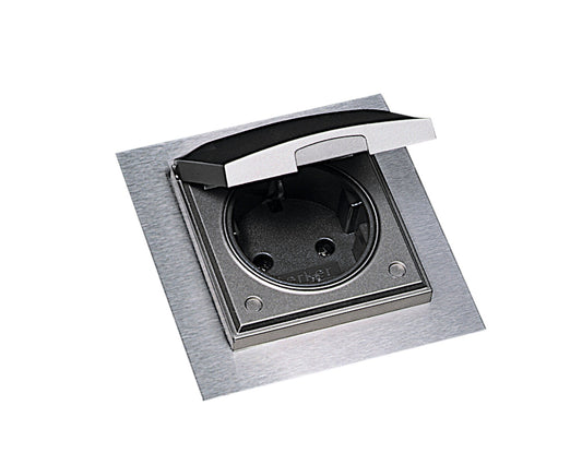 Einzelsteckdose ST 3009 ST/1 in EDELSTAHLFARBIG oder SCHWARZ mit Klappdeckel / Schukosteckdose – Bild 9