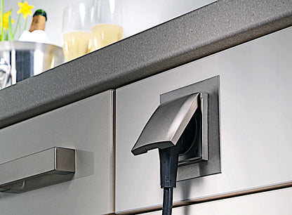 Einzelsteckdose ST 3009 ST/1 in EDELSTAHLFARBIG oder SCHWARZ mit Klappdeckel / Schukosteckdose – Bild 5