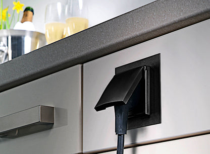 Einzelsteckdose ST 3009 ST/1 in EDELSTAHLFARBIG oder SCHWARZ mit Klappdeckel / Schukosteckdose – Bild 8