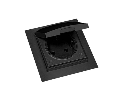 Einzelsteckdose ST 3009 ST/1 in EDELSTAHLFARBIG oder SCHWARZ mit Klappdeckel / Schukosteckdose – Bild 7