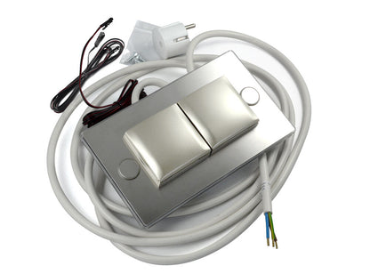 THEBO ST 3020 ST/2 LED Steckdosenelement EDELSTAHL mit LED Hintergrundeleuchtung und Klappdeckel / Schukosteckdosen /…