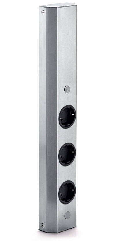 Energiesäule ST 3061/3 in EDELSTAHL oder SCHWARZ mit 3 Steckplätzen / Mehrfachsteckdose – Bild 6