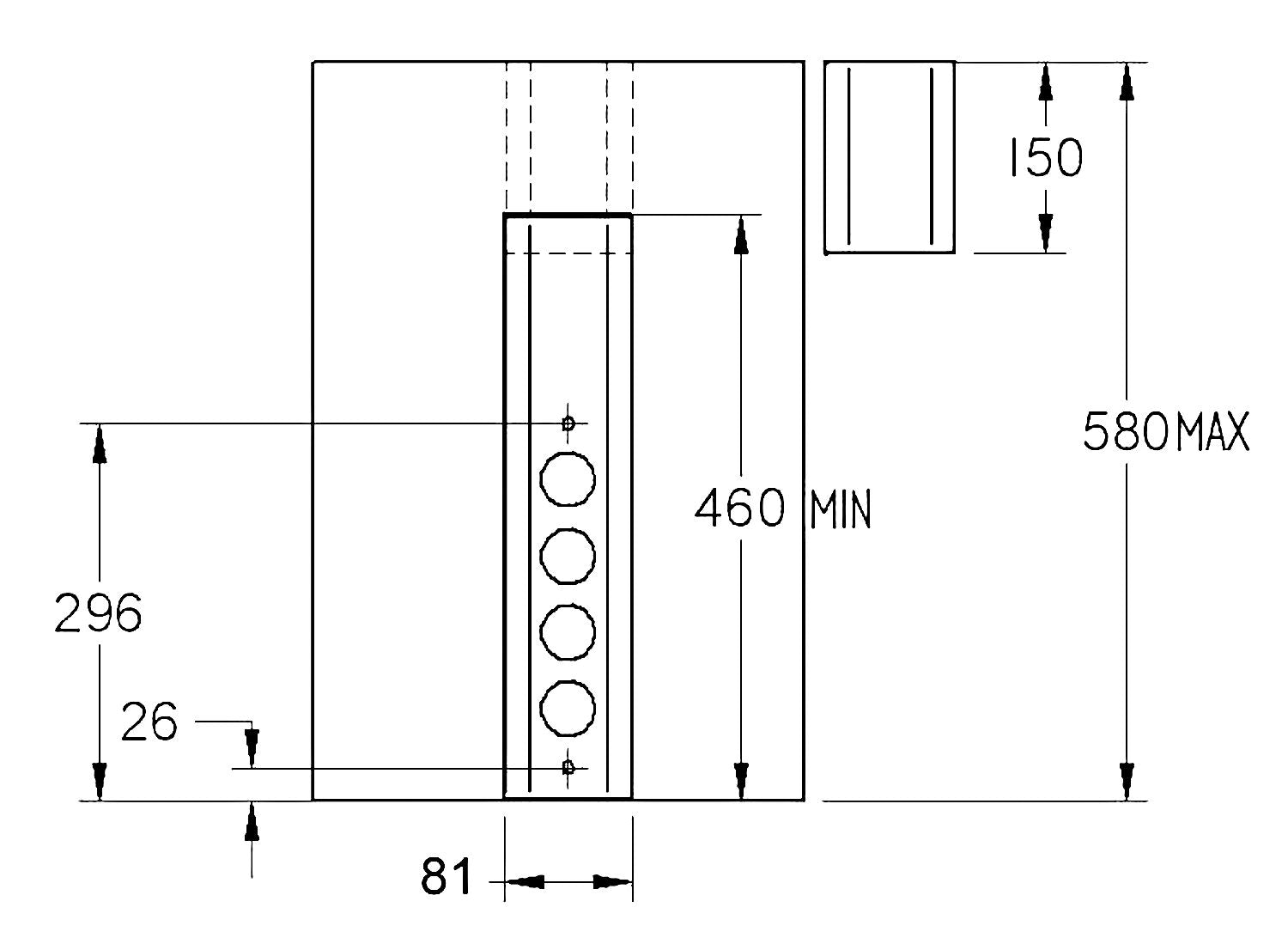 Energiesäule ST 3061 in EDELSTAHL oder SCHWARZ mit 4 Steckplätzen / Mehrfachsteckdose – Bild 2