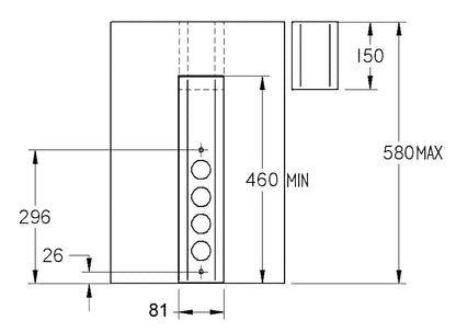 Energiesäule ST 3061 in EDELSTAHL oder SCHWARZ mit 4 Steckplätzen / Mehrfachsteckdose – Bild 2