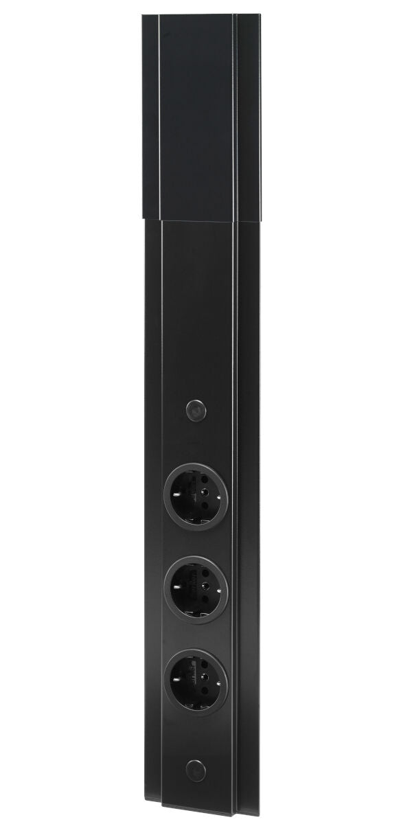 Energie-Ecksäule ST 3072/3 in SCHWARZ mit 3 Steckplätzen / Mehrfachsteckdose / Ecksteckdose – Bild 3