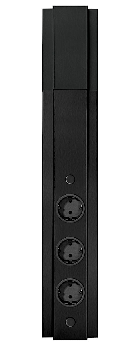 Energie-Ecksäule ST 3072/3 in SCHWARZ mit 3 Steckplätzen / Mehrfachsteckdose / Ecksteckdose