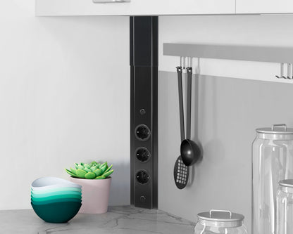 Energie-Ecksäule ST 3072/3 in SCHWARZ mit 3 Steckplätzen / Mehrfachsteckdose / Ecksteckdose – Bild 4