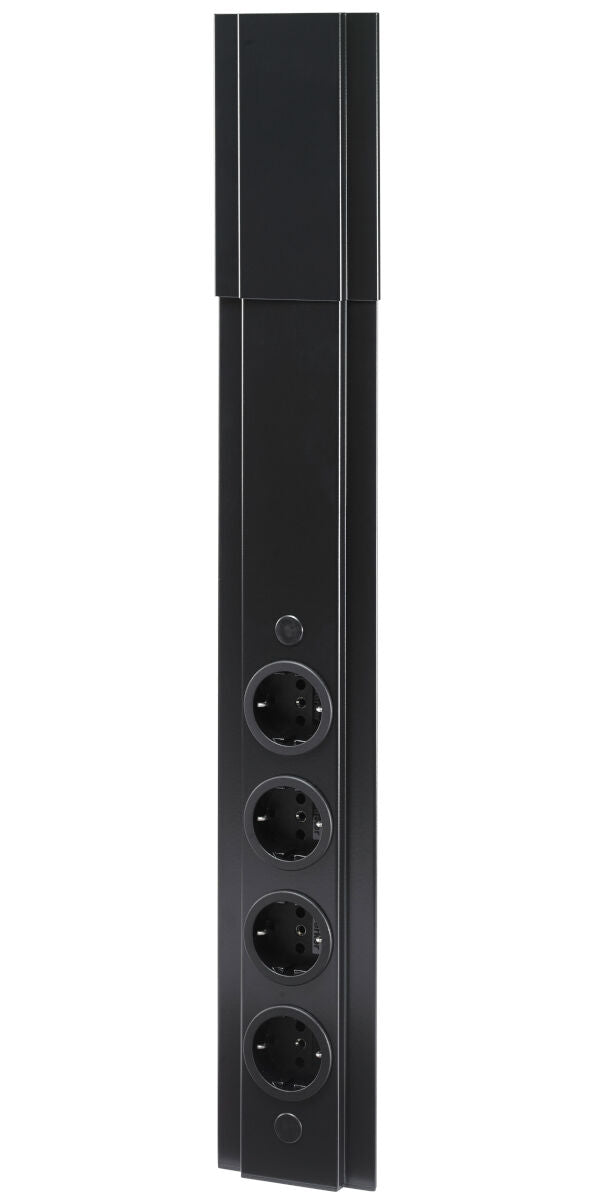 Energie-Ecksäule ST 3072 in SCHWARZ mit 4 Steckplätzen / Mehrfachsteckdose / Ecksteckdose – Bild 3