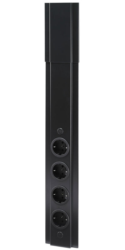 Energie-Ecksäule ST 3072 in SCHWARZ mit 4 Steckplätzen / Mehrfachsteckdose / Ecksteckdose – Bild 3