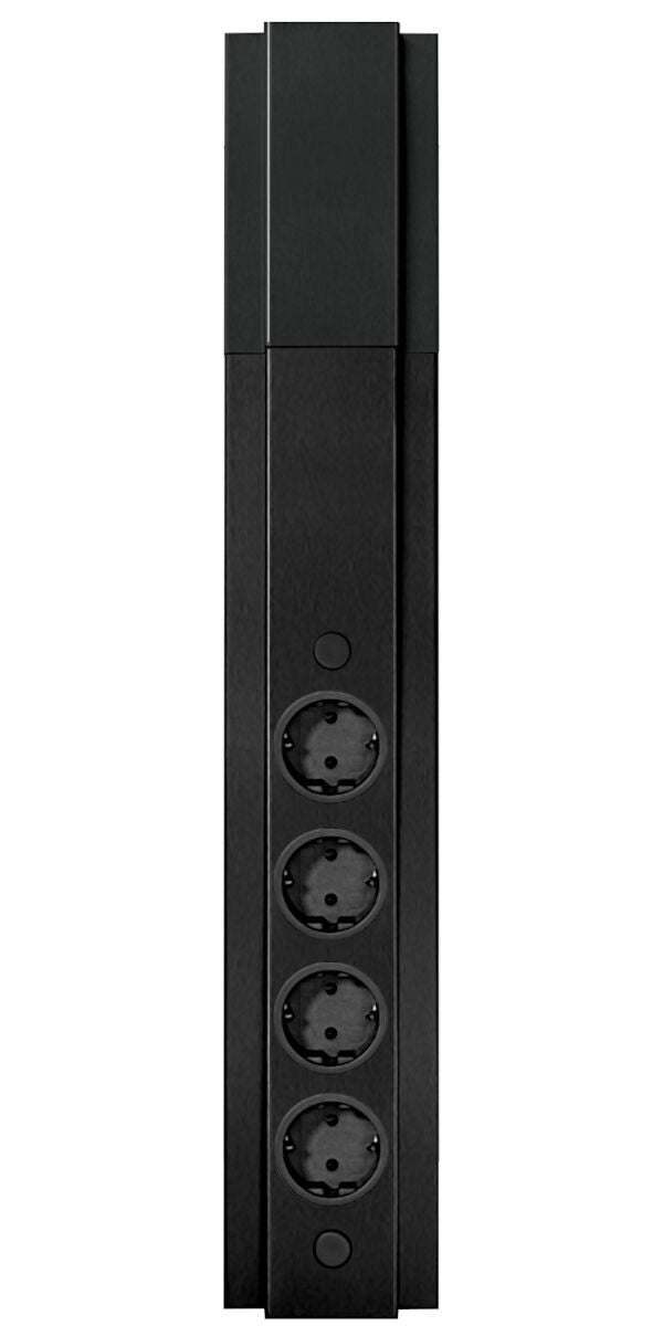 Energie-Ecksäule ST 3072 in SCHWARZ mit 4 Steckplätzen / Mehrfachsteckdose / Ecksteckdose
