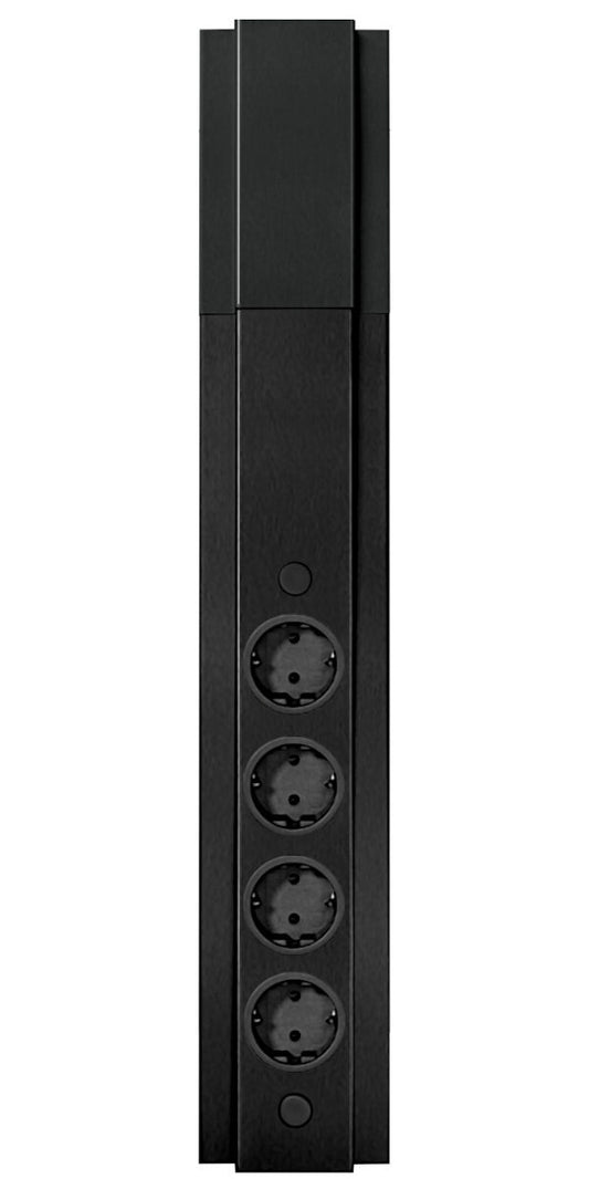 Energie-Ecksäule ST 3072 in SCHWARZ mit 4 Steckplätzen / Mehrfachsteckdose / Ecksteckdose
