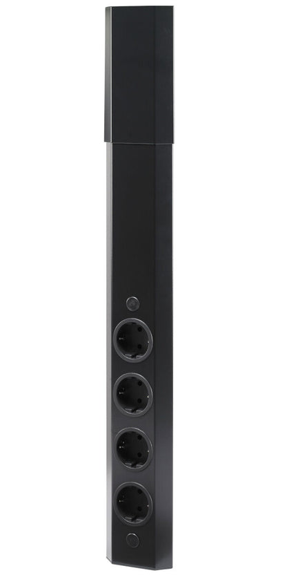 Energie-Ecksäule ST 3081 in SCHWARZ mit 4 Schuko-Steckplätzen / Mehrfachsteckdose / Ecksteckdose – Bild 3
