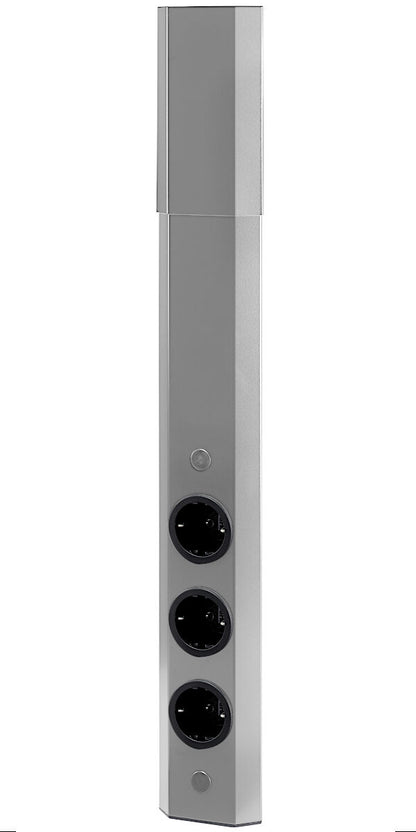 Energie-Ecksäule ST 3081/3 in EDELSTAHL oder SCHWARZ / Mehrfachsteckdose / Ecksteckdose – Bild 4