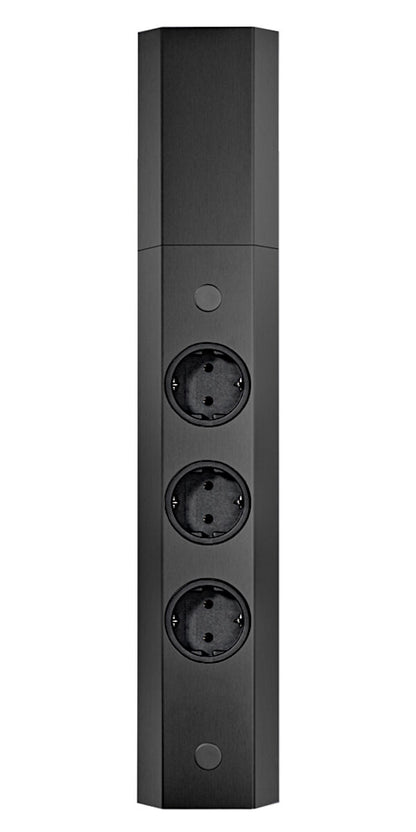 Energie-Ecksäule ST 3081/3 in EDELSTAHL oder SCHWARZ / Mehrfachsteckdose / Ecksteckdose – Bild 10