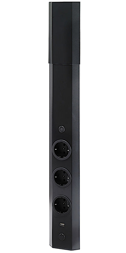 THEBO Energie-Ecksäule ST 3081/3 USB in EDELSTAHL oder SCHWARZ / Mehrfachsteckdose / Ecksteckdose – Bild 7