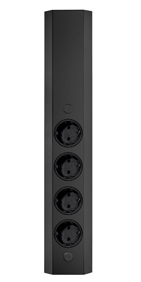 Energie-Ecksäule ST 3081/490 in EDELSTAHL oder SCHWARZ / Mehrfachsteckdose / Ecksteckdose – Bild 5